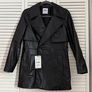 Zara faux leather coat